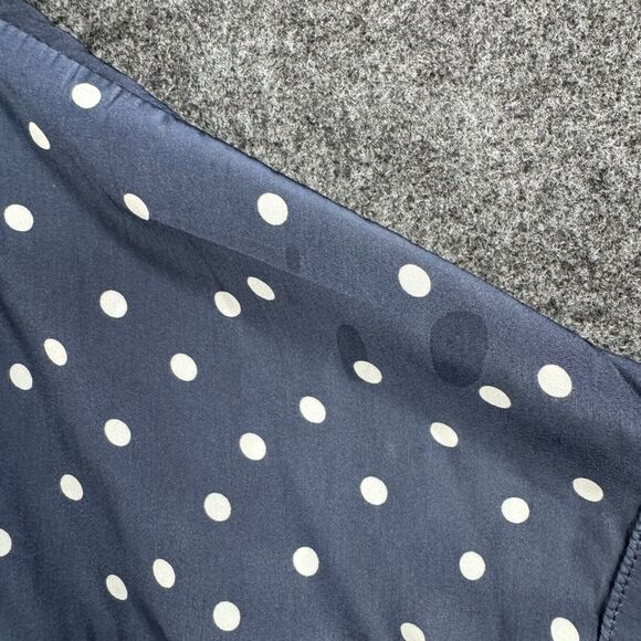 Gerard Darel Blouse Women's 40 Navy Blue Polka Dot Buttons - Picture 7 of 9